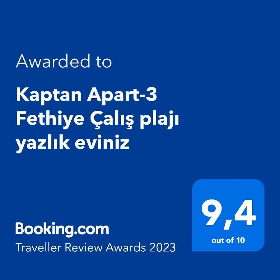 Kaptan Apart-3 Fethiye Çalış plajı yazlık eviniz Daire